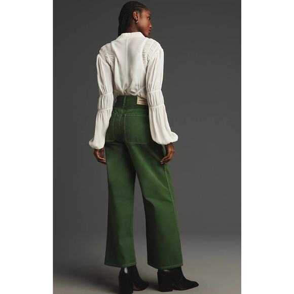 NWT Atelier Delphine Bishti Wide-Leg Green Utility Pants - XS - Picture 5 of 8